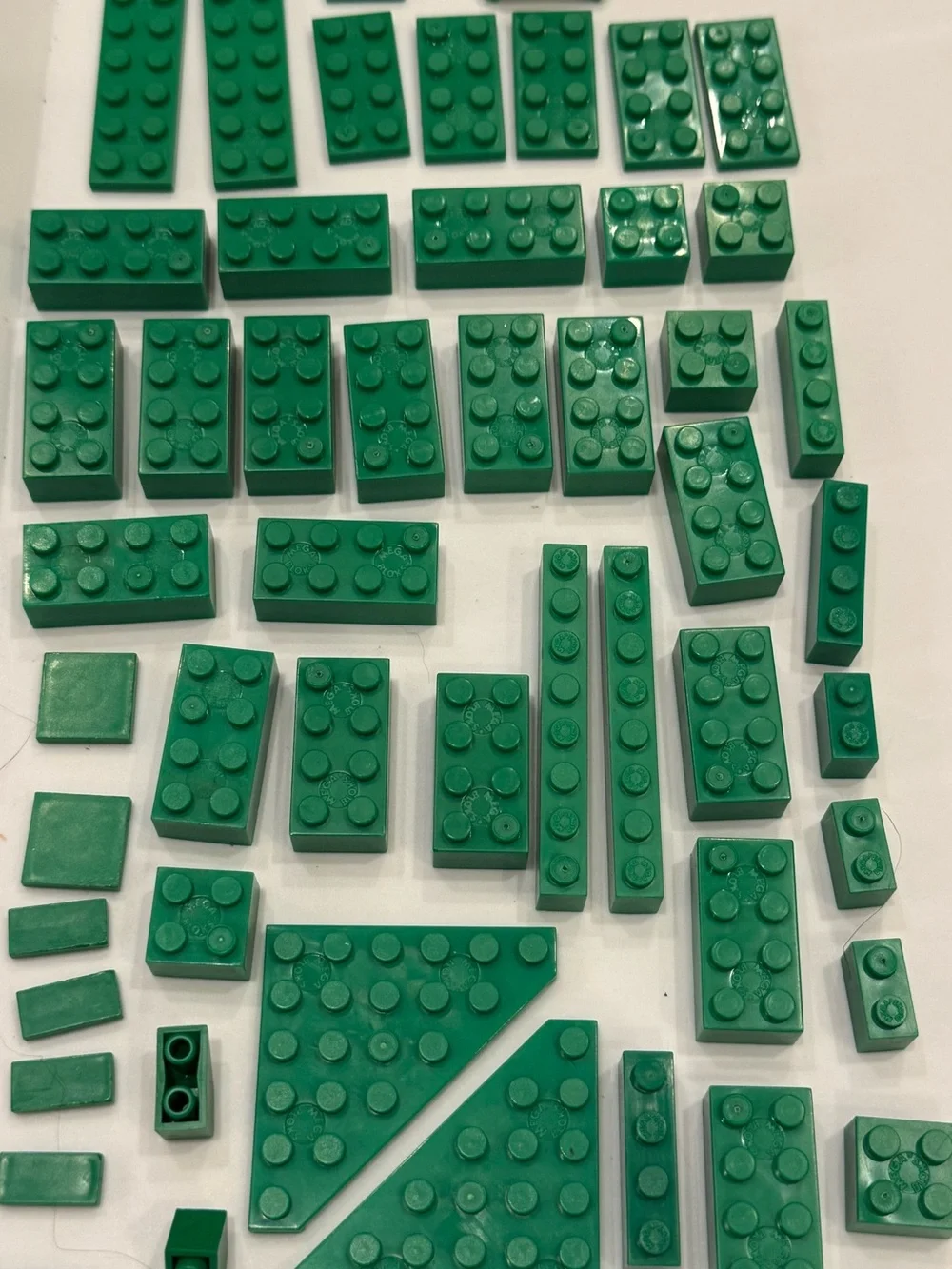 LEGO 51 green blocks planks pieces parts elements lot